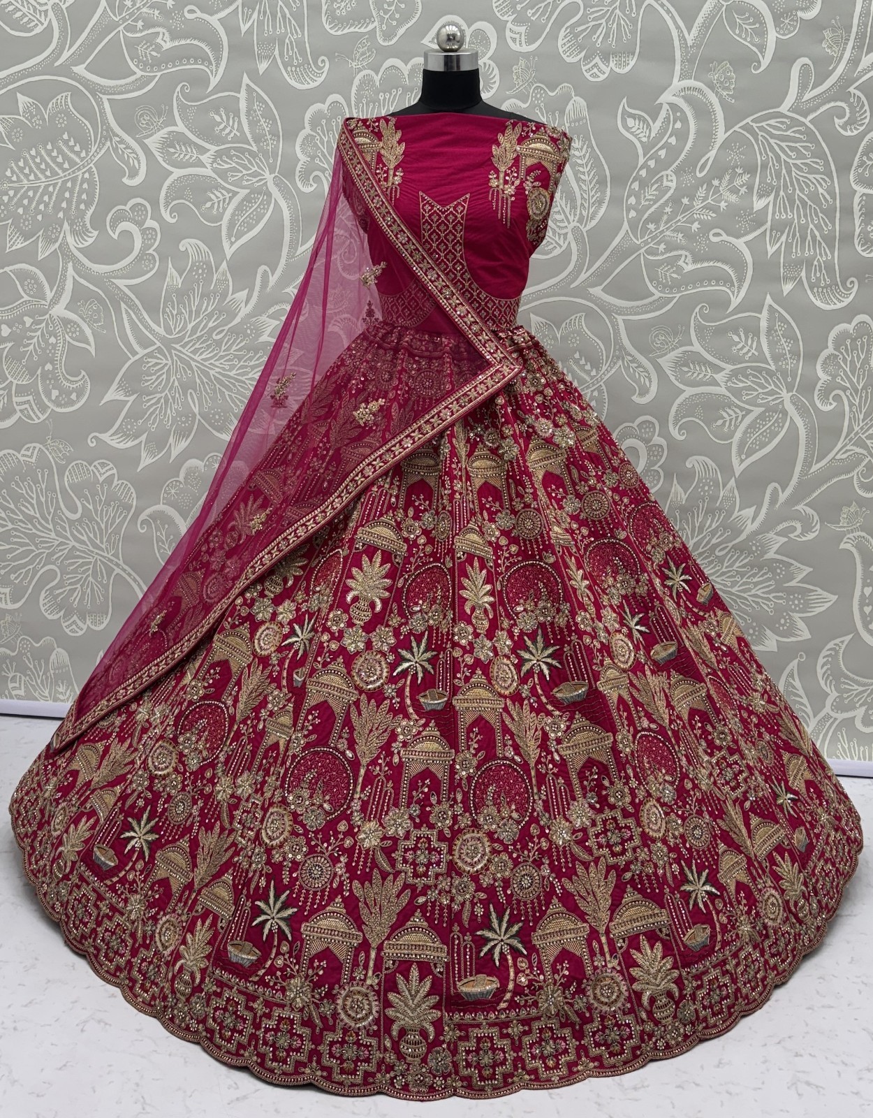 Gadhwal Silk Lehenga Choli Bridal Shower Wedding Reception Designer Set
