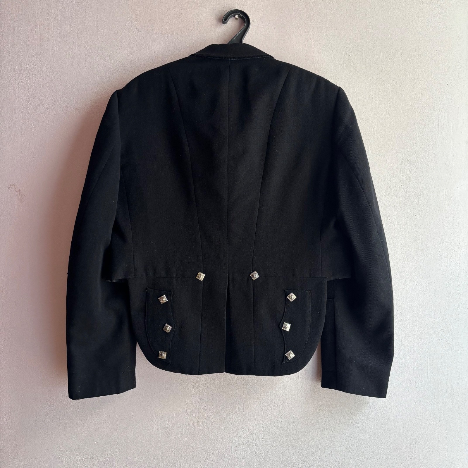 Vintage Kinloch Anderson Prince Charlie Kilt Jacket Pure Wool Cropped Goth 43R