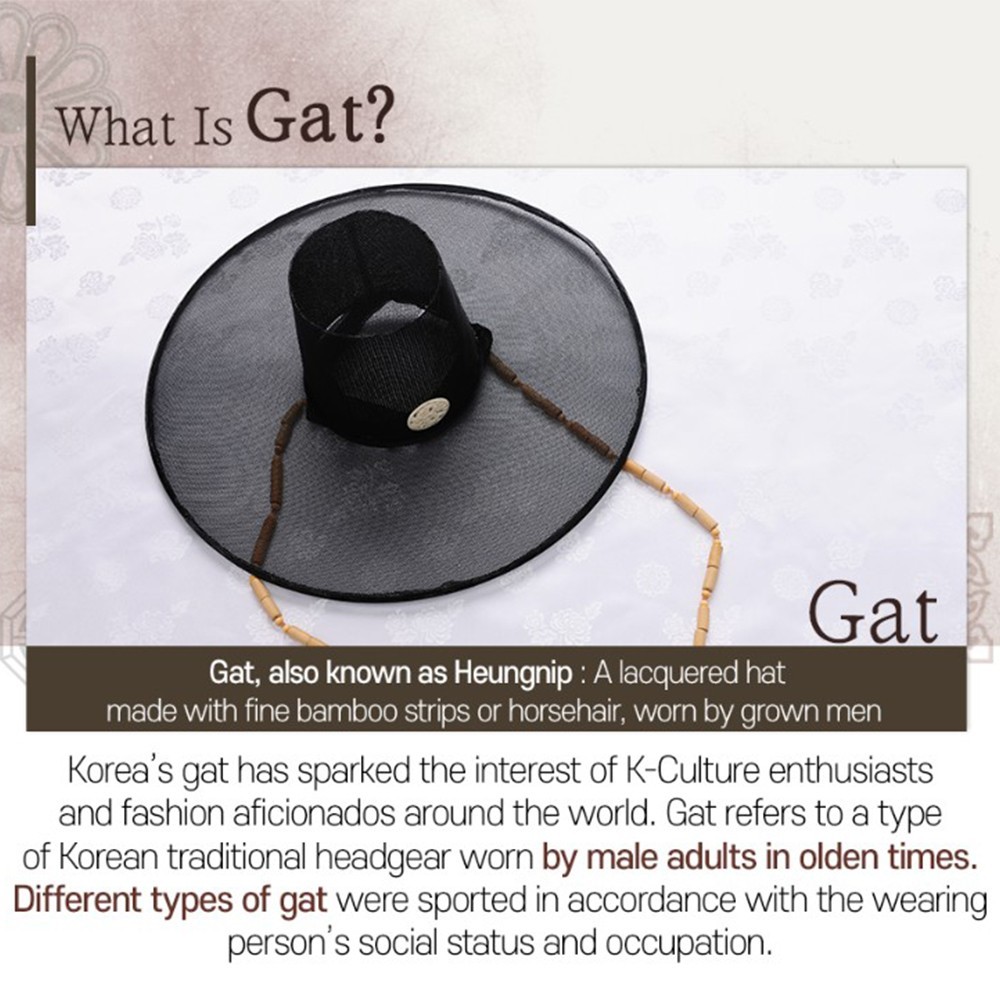 Traditional Korean hat GAT Joseon Dynasty costume for adult men saja boys