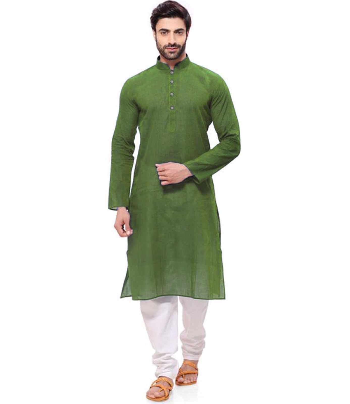 Men’s Kurta Cotton Shirt Long Sleeve Indian Style New Design Ethnic Casual Top