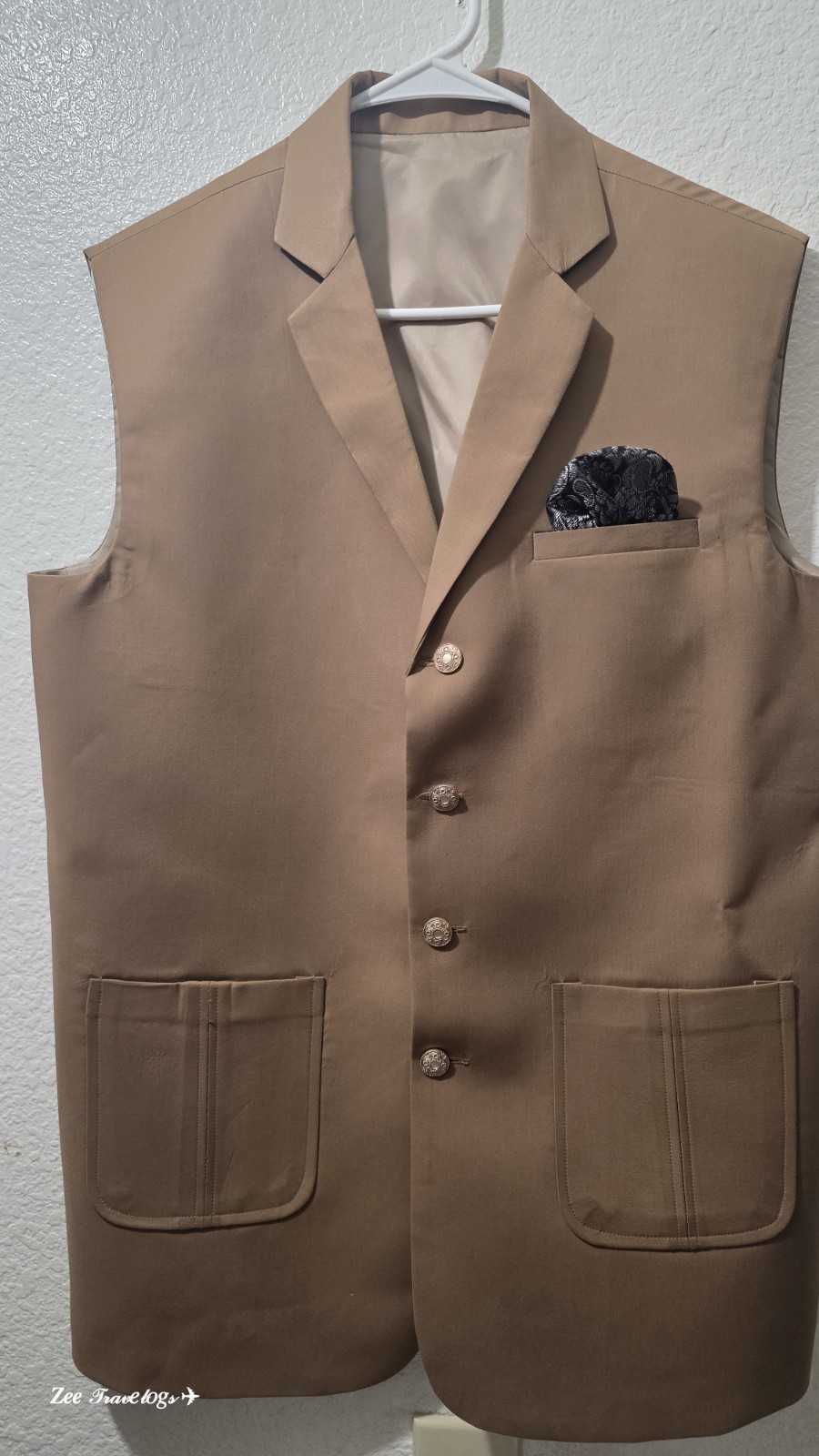 Pakistani Men’s Khaki Taylor STICHED Traditional Waistcoat Medium