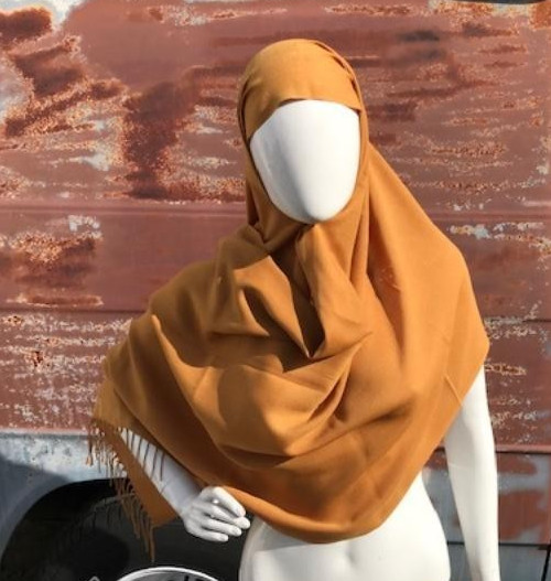 Turmeric color Turkish Pashmina Headscarf Muslim Hijab Fall Shawl 27 x 70 Shawl