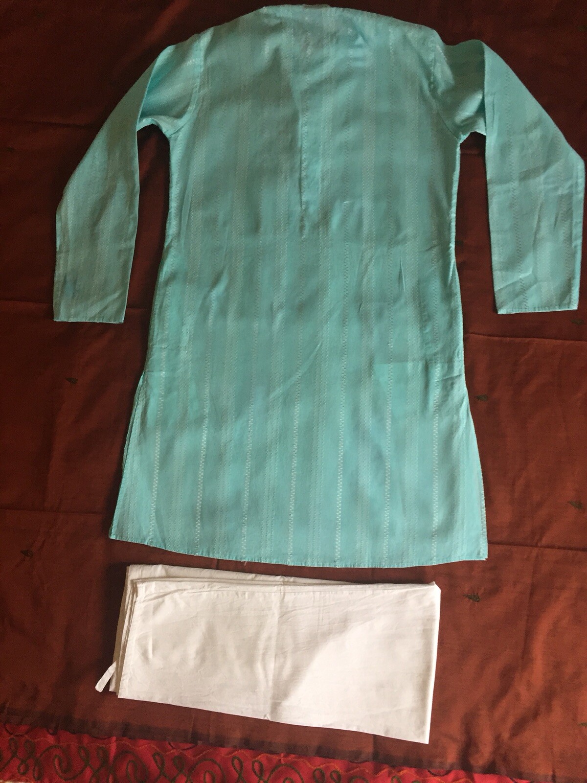 Light blue Embroidered  Cotton Boys kurta pajama set