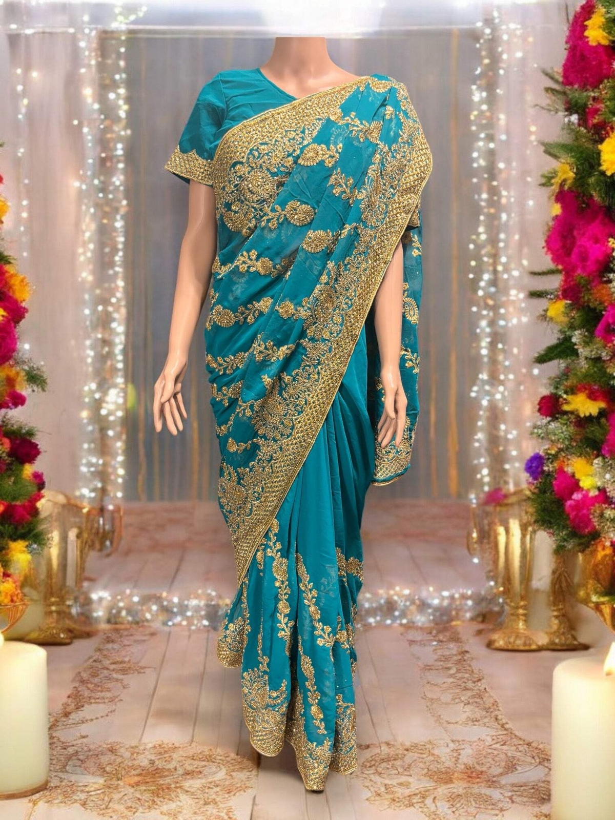 Traditional Designer Saree with Ready Blouse – 015