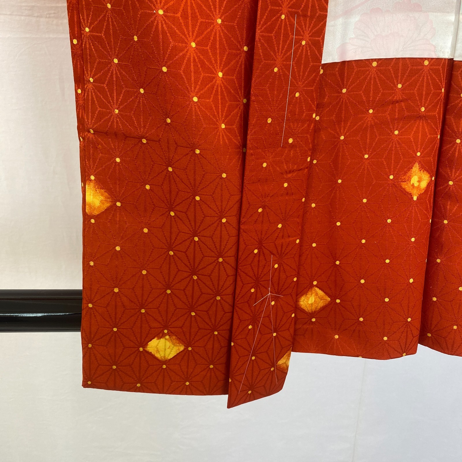 Japanese Vintage Kimono Haori Jacket Silk Red Traditional Authentic 32in