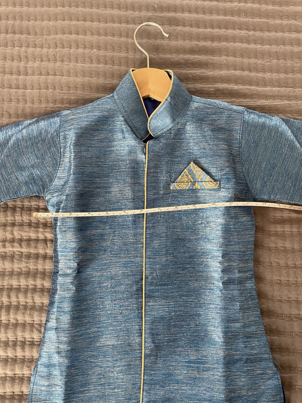 Kids Boys Kurta Dhoti Kurta sherwani Size 3 (age 3-4) In Blue And Gold