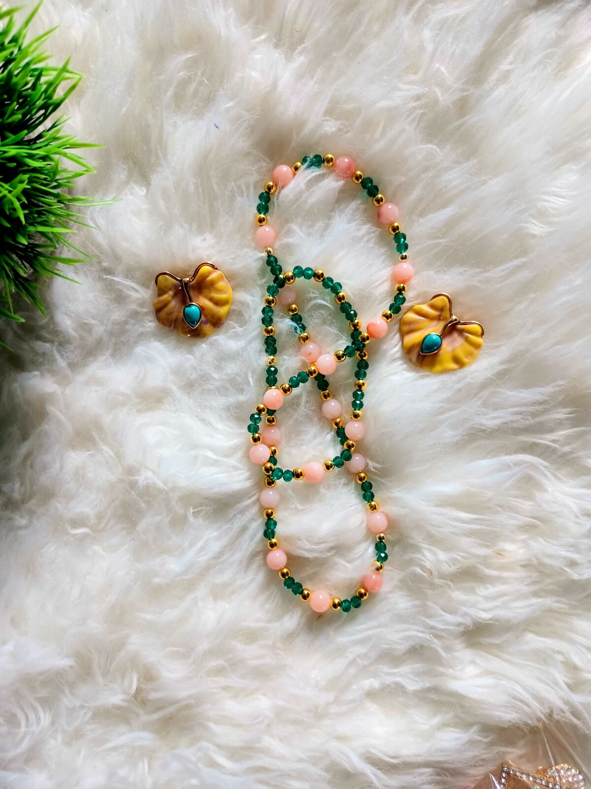 Trendy, versatile and Luxury bead necklace and earrings- Party ready pieces