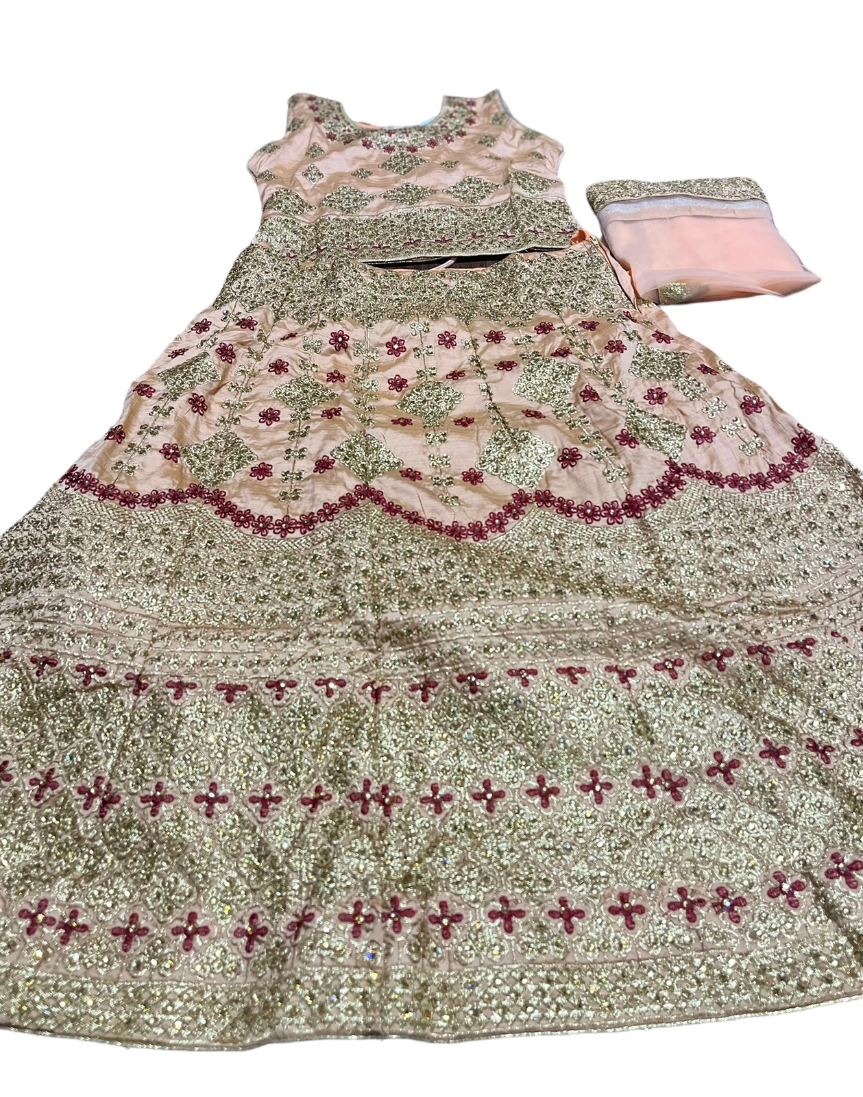 Elegant Grace: Girls Lehenga Choli with Embroidery