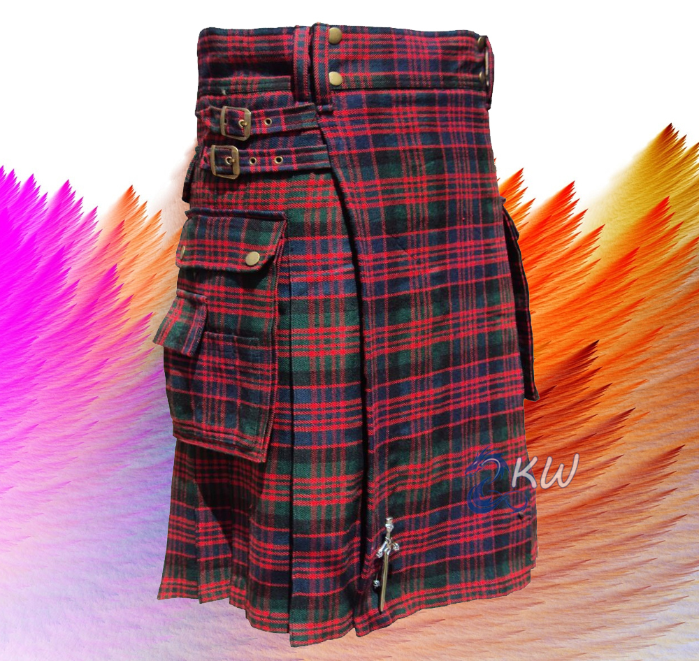 MacDonald TARTAN UTILITY KILT WITH MODERN POCKETS