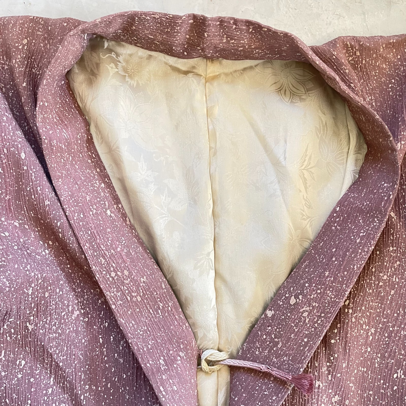 Haori Kimono Tie Front Silk Jacket Robe One Size Cottagecore Minimalist Boho