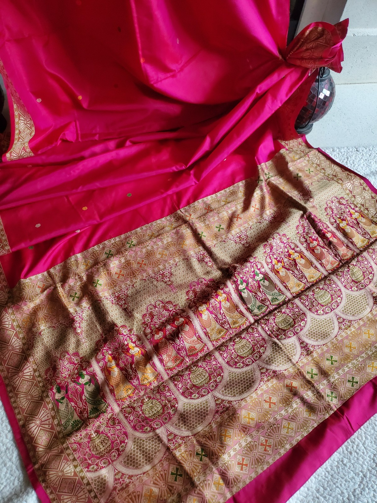 Women Pure Katan Silk Designer Benarasi Saree Handloom Wedding Party Festive