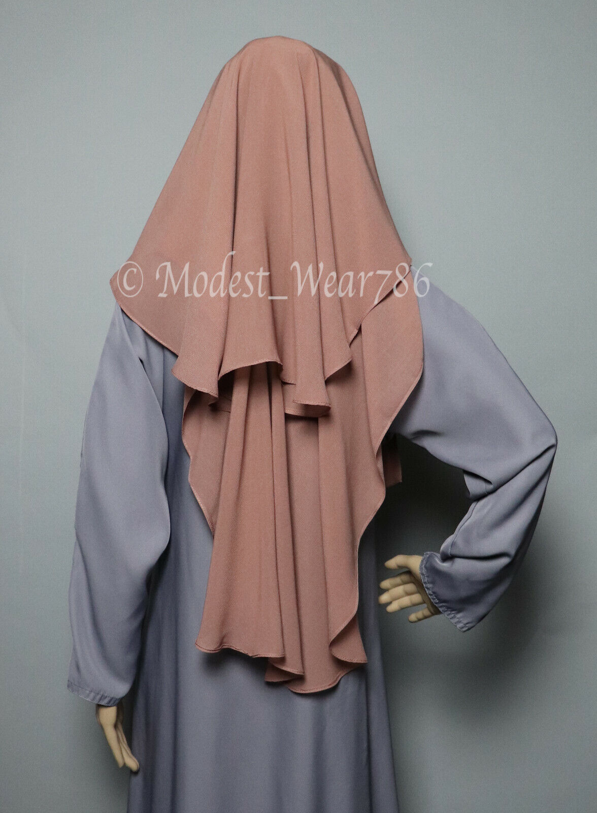 Saudi Style Muslim Women Niqab Burqa Veil Hijab Three Layer Chiffon Mauve Brown