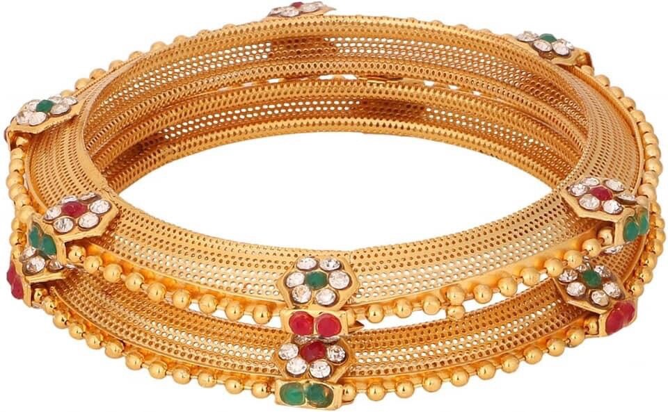 Beautiful And latest Gold Plated Bangles Size 2.6