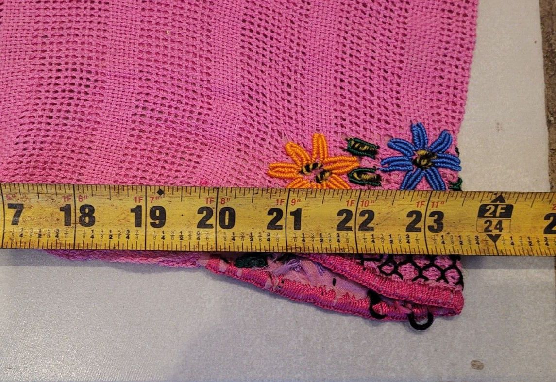 Pink Blusa Top Blouse Shirt Hand Embroidery Embroidered Yoke Mitla Oaxaca Mexico