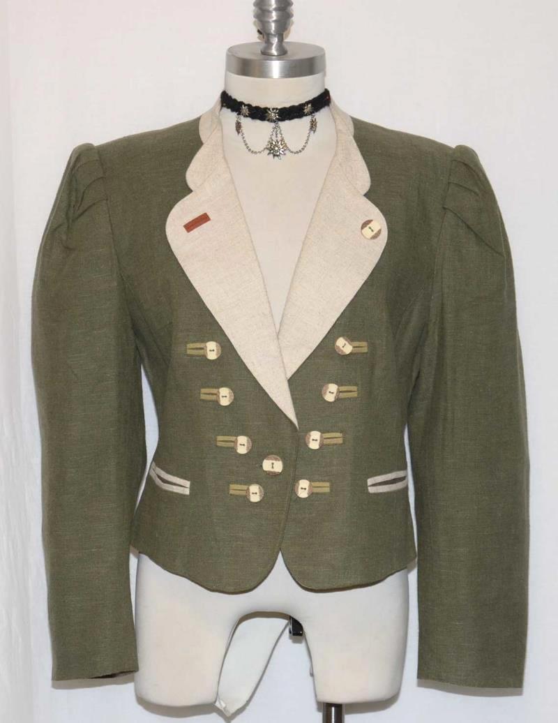 Soft GREEN ~ LINEN German Women Sport Riding Hunting Western JACKET Coat / 10 M