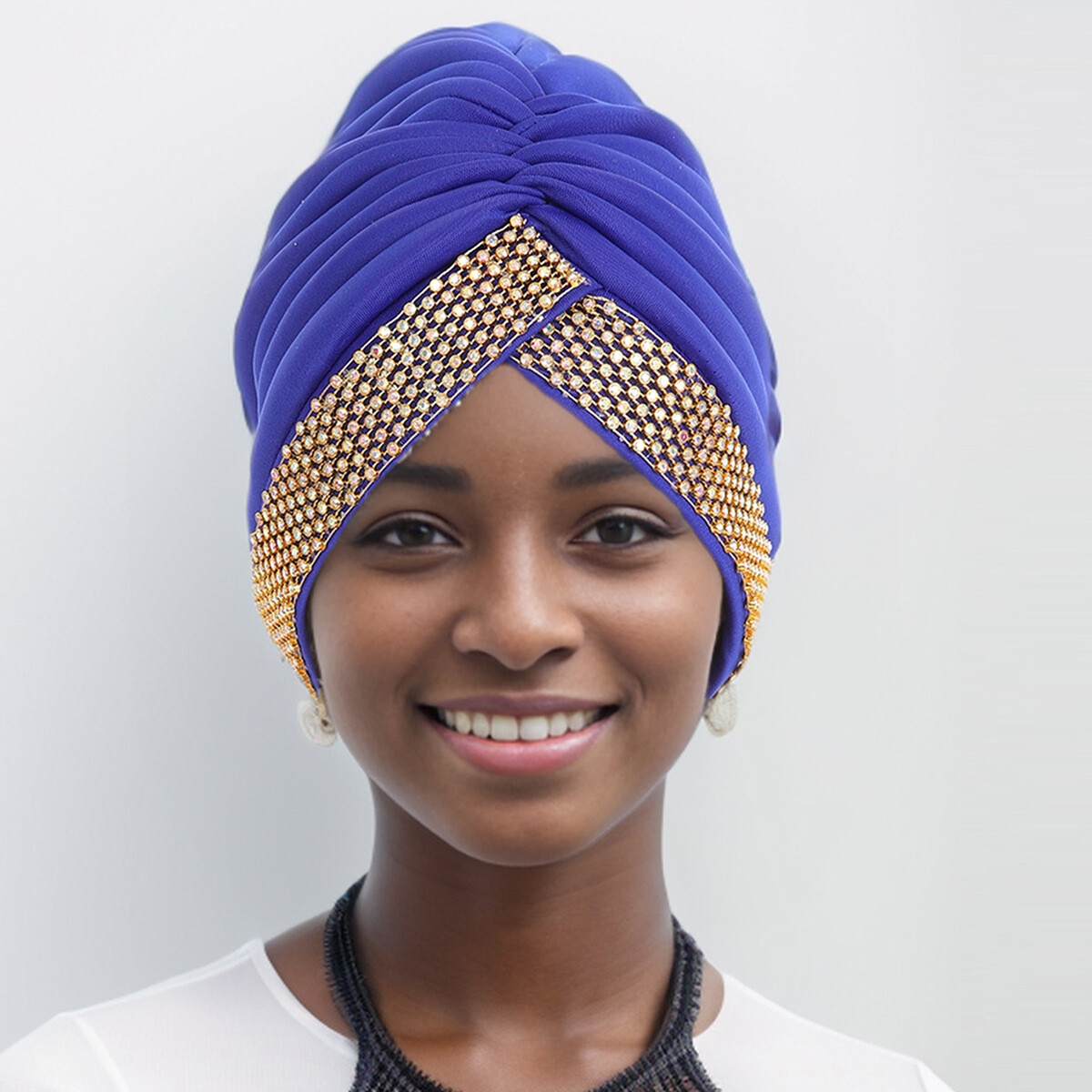 African Women Head Wrap Cover Bonnet Cap Pleated Beanies Hat Headwear Nigerian