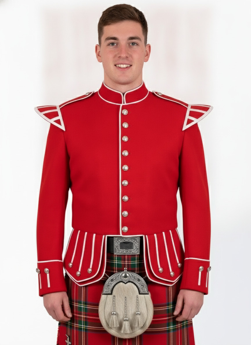 Men’s Military Doublet Kilt Jacket | Scottish Piper Drummer Doublet Tunic Jacket