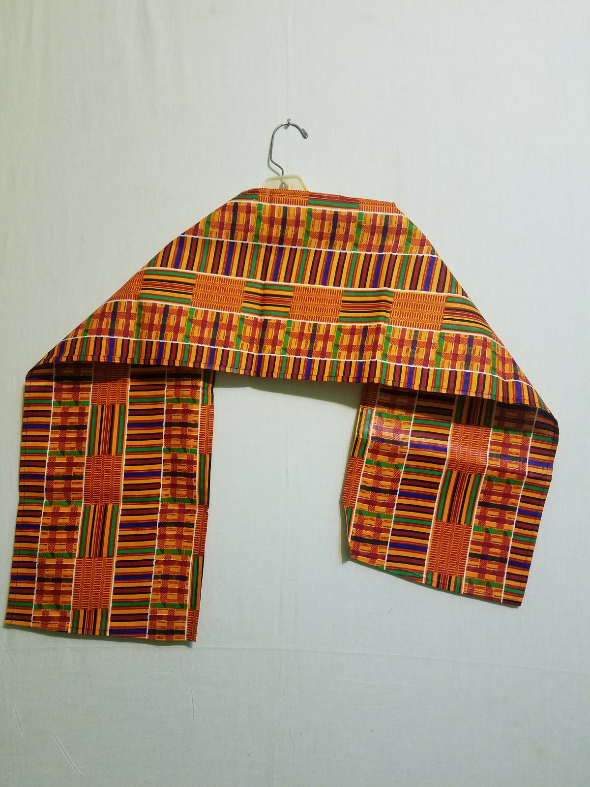 African Kente Cloth Neck Head Scarf Sash Tie Wrap Dashiki Shemagh Size 11″X58″