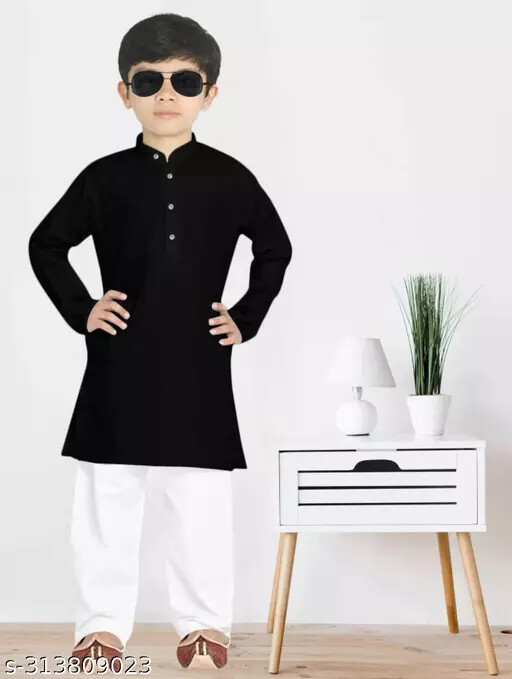 Indian Traditional Wear Boys Stylish Fancy Party Wear Boys Kurta Set (Pack of 1)