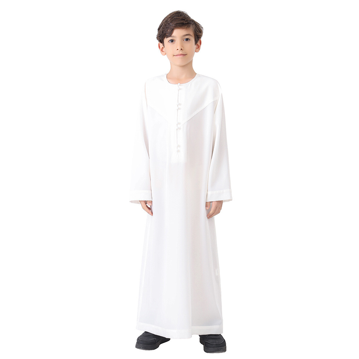 Dubai Kids Boys Long Sleeve Abaya Robes Saudi Jubba Thobe Daffah Dishdash Kaftan