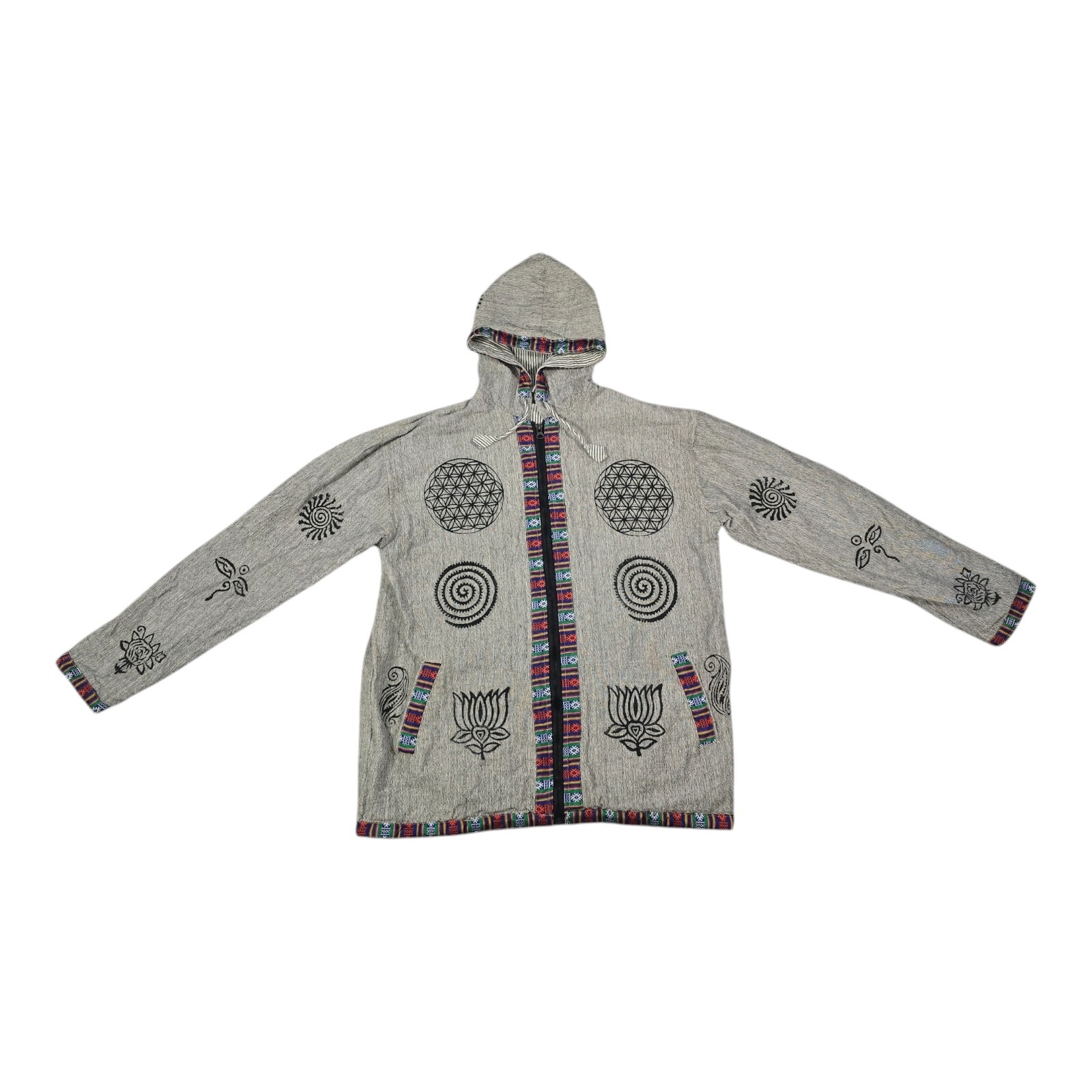Siddhartha Jacket From Nepal Size 2XL/3XL Vintage Embroidered Designs