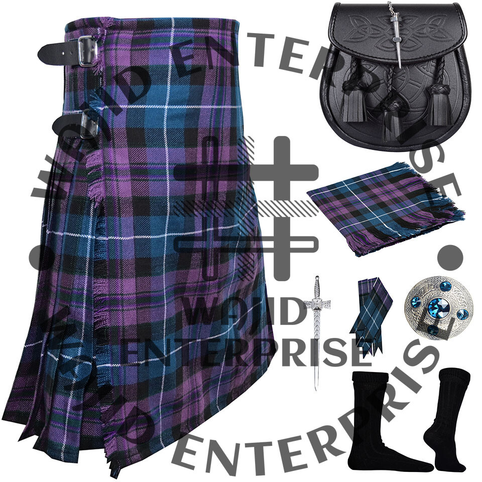 Scottish Handmade 8 yard Tartan Kilt Men’s kilt Highland kilt & Accessories