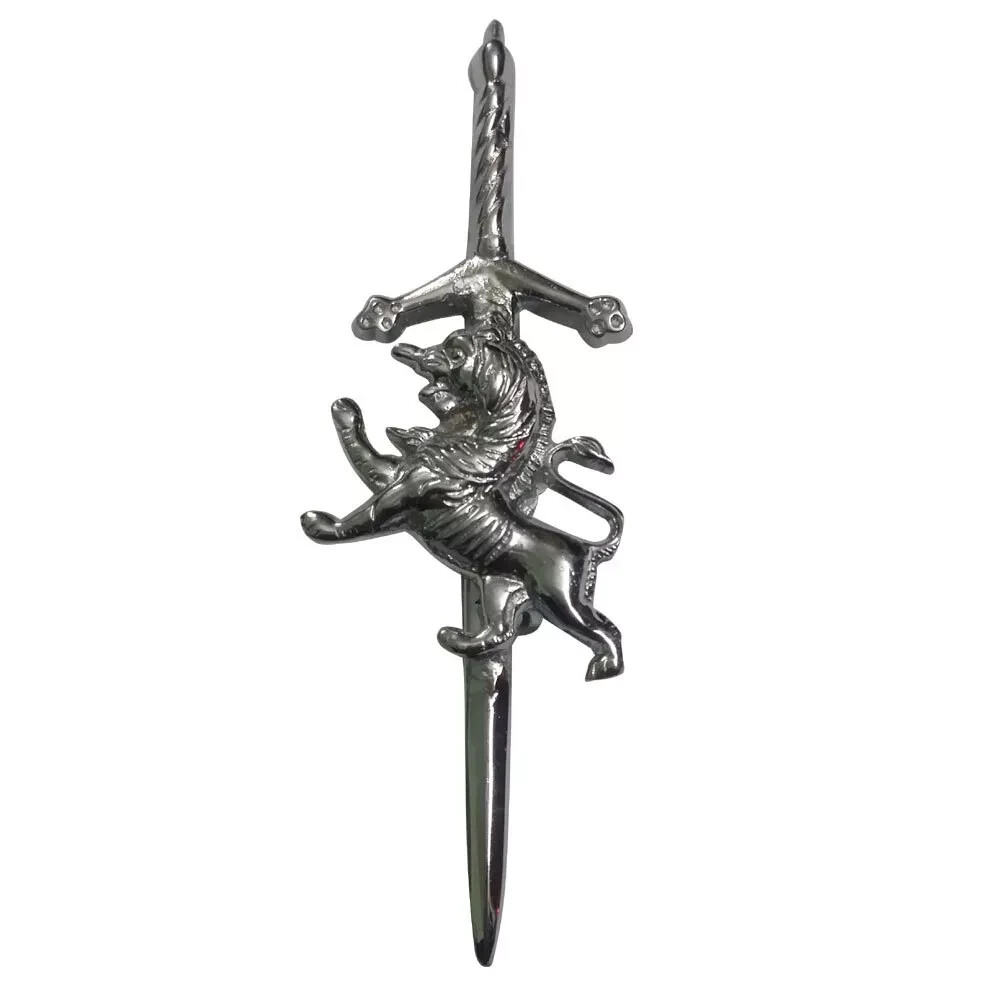 Scottish Thistle Kilt Pins Various Designs Chrome Finish 4″