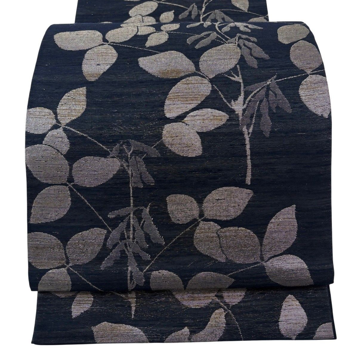 Fukuro Obi Six Panel Foil Summer Obi Dark Navy Silk 436cm Finished Japanese