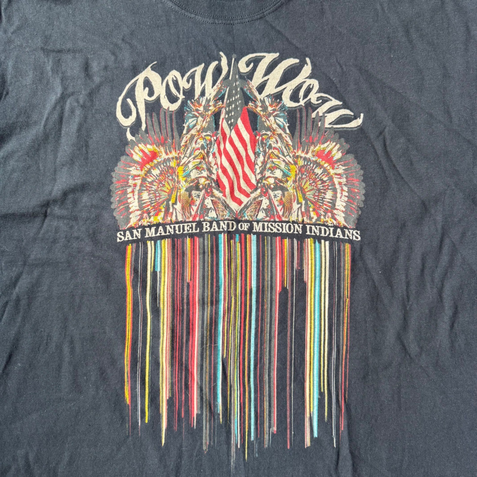 Vintage San Manuel Pow Wow T-Shirt XL Native American Graphic Tee Gildan Blk USA