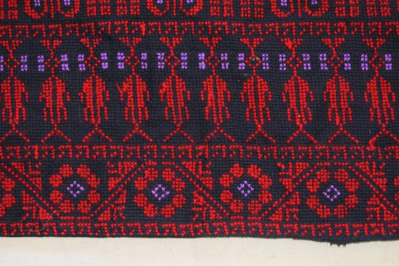 Hand Tatreez Bedouin -Stitched Wrap Scarf Embroidered Egyptian Shawl Tablecloth