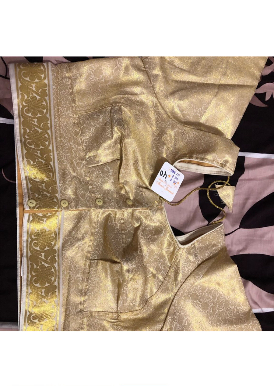 Beautiful golden color readymade Indian Saree Blouse Size 40,42,44