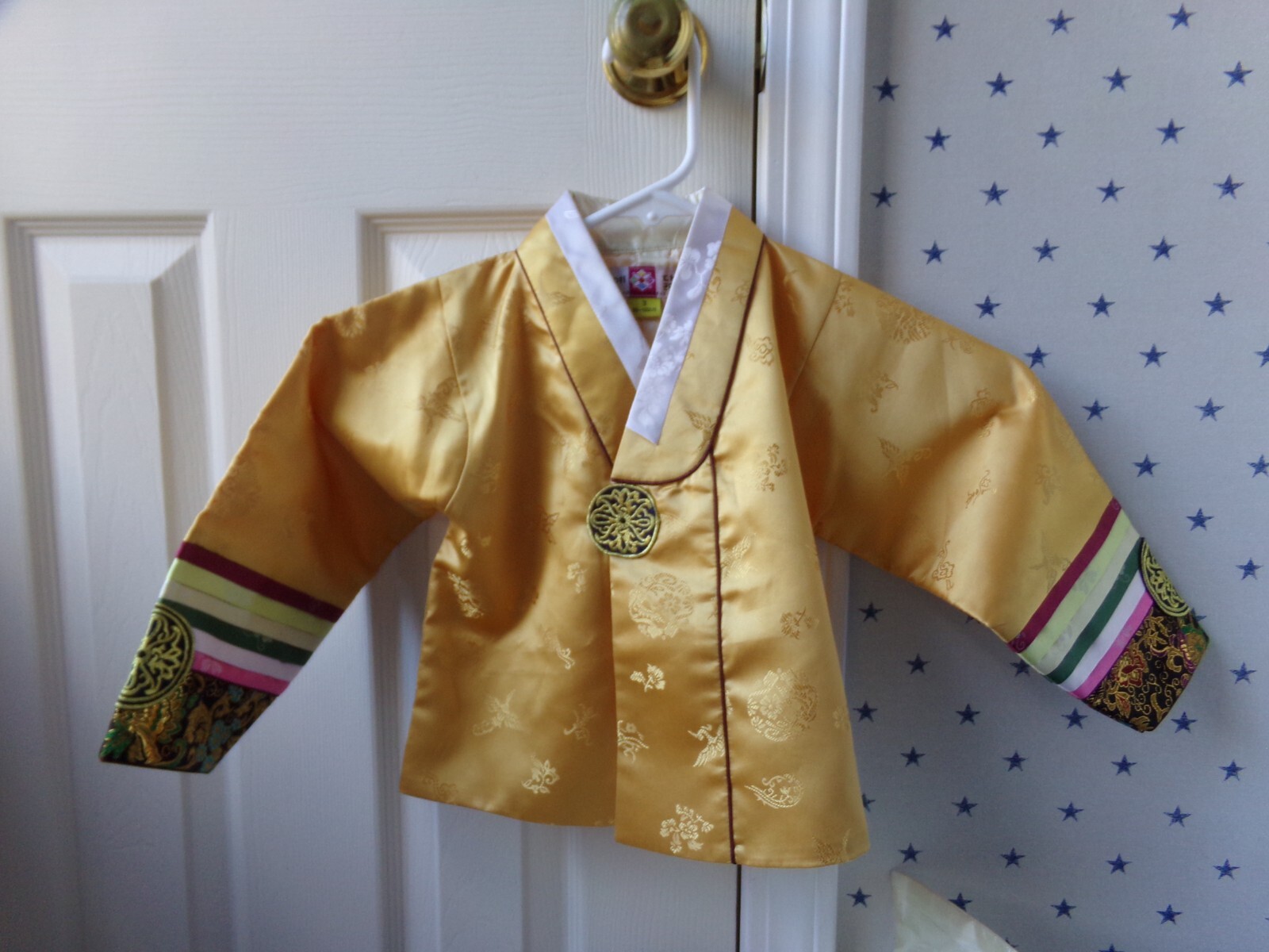Korean Hanbok Size 3 Toddler Sz 3T Boys Set Traditional Ornate Dress Clothes Hat