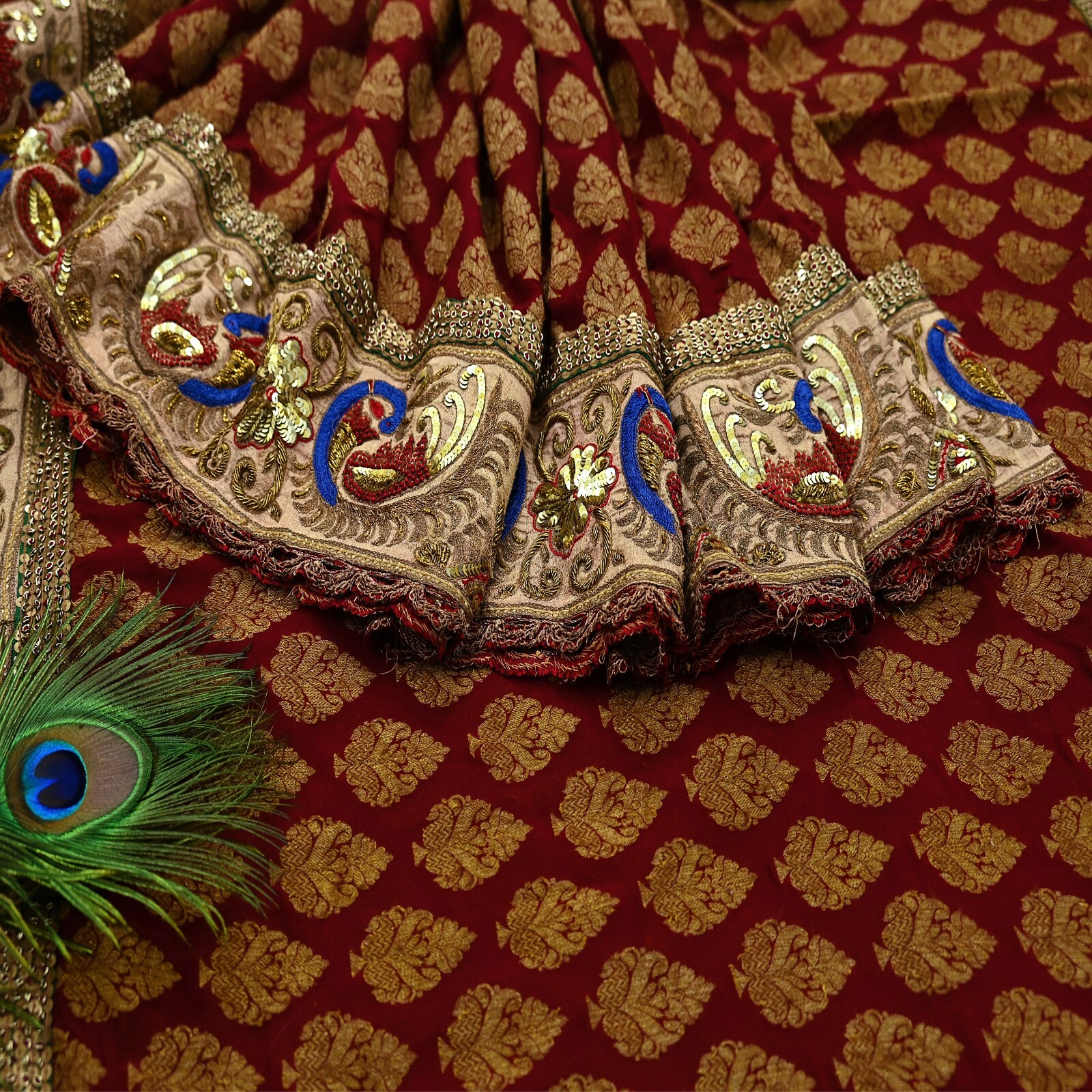 Pre-Owned Sari Georgette Silk Hand Embroidered Designer Manish Malhotra Sarees