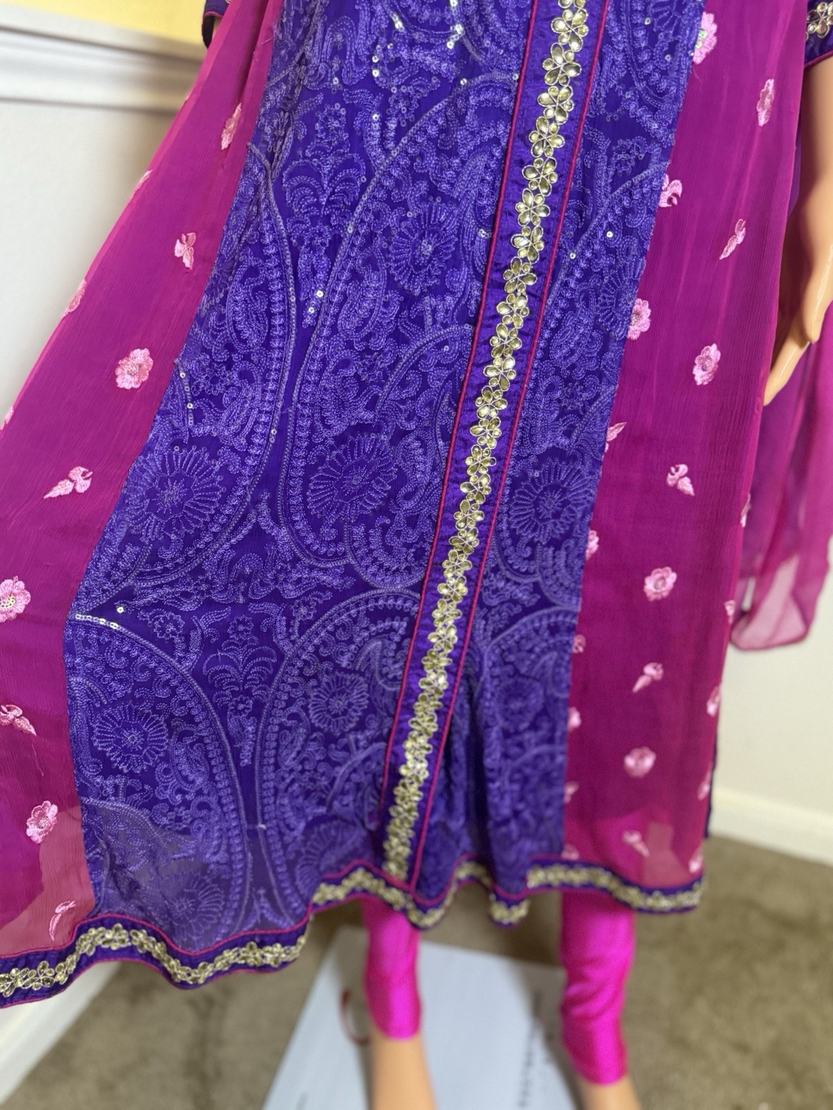 Pakistani Embellished Anarkali Dress , Pajama , Dupatta Casual, Eid Party Wear