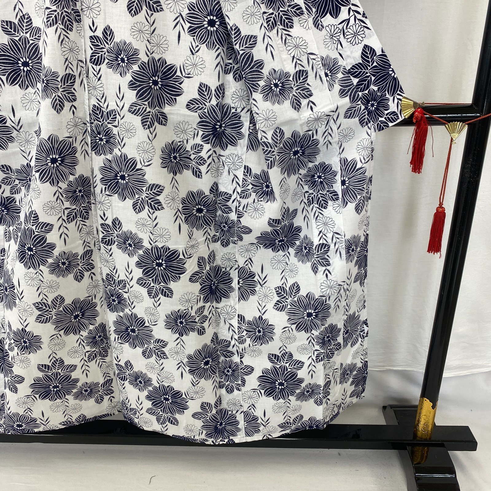 Japanese Vintage Kimono Yukata Cotton White No Lining Traditional Length 59 in