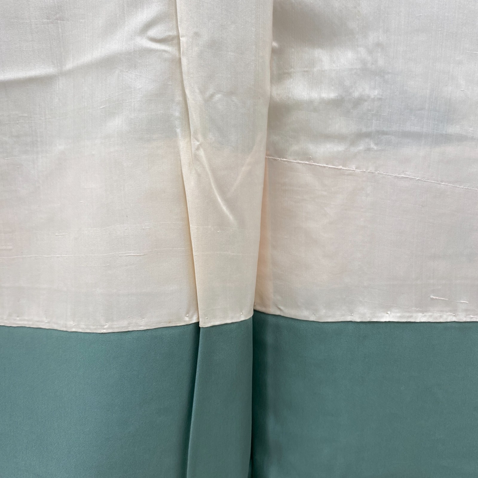 Japanese Vintage Kimono Polyester Green Komon Traditional Authentic Length 60in
