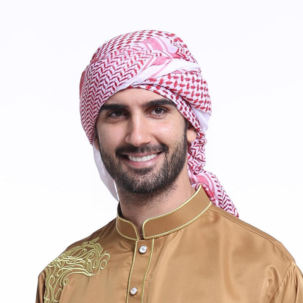 Islamic Foulard Print Scarf Men Arab Headwear Hijab Saudi clothing prayer
