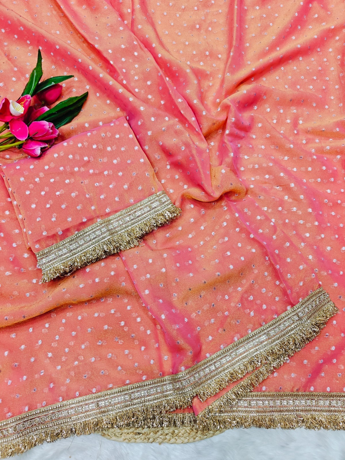 Ethnic Wedding Fancy Soft Lichi Silk Saree,Indian Traditional Style Sari Party