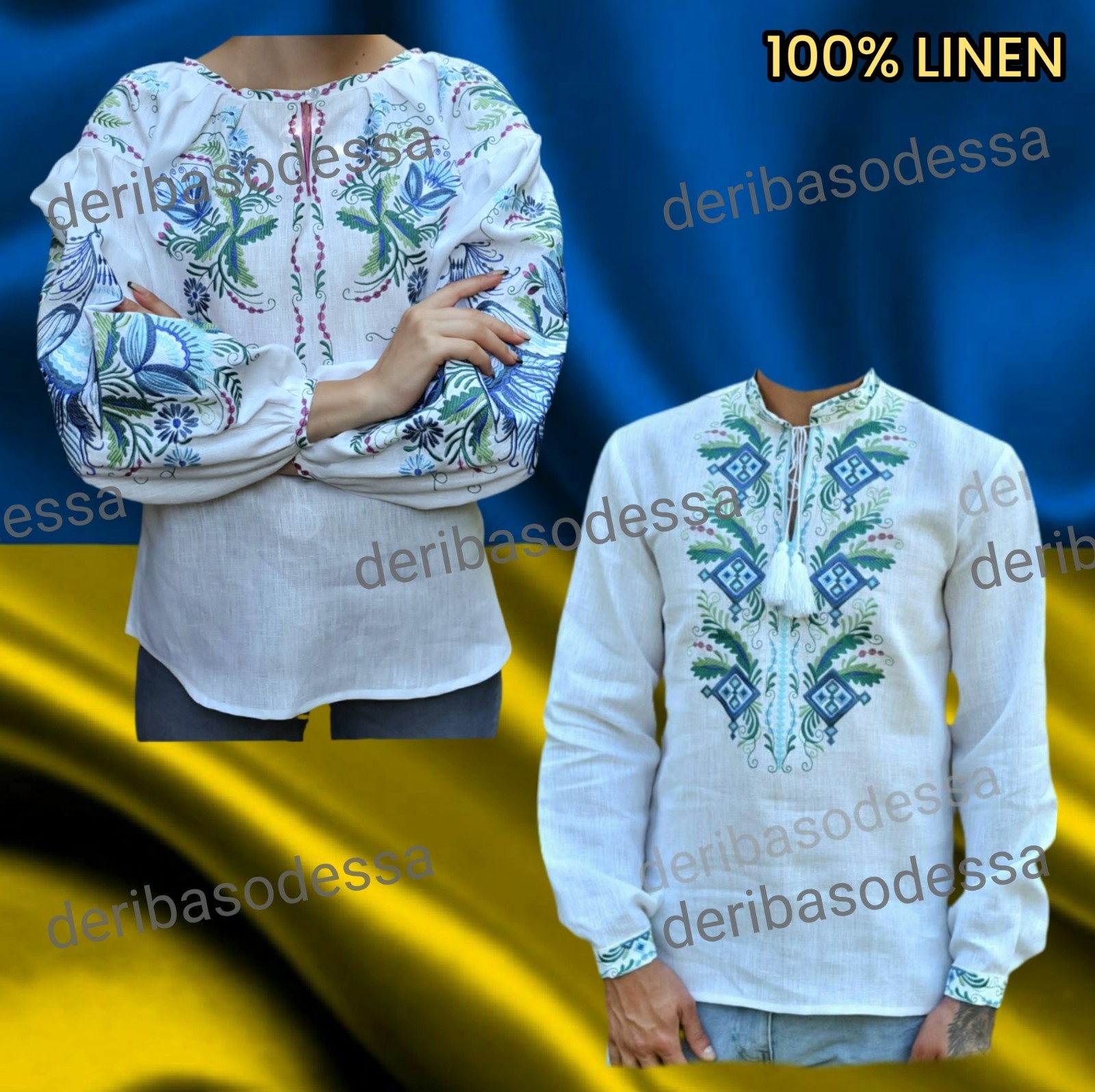 Traditional Ukrainian embroidered blouse,shirtVyshyvanka S,M,L,XL-4XL Linen 100%