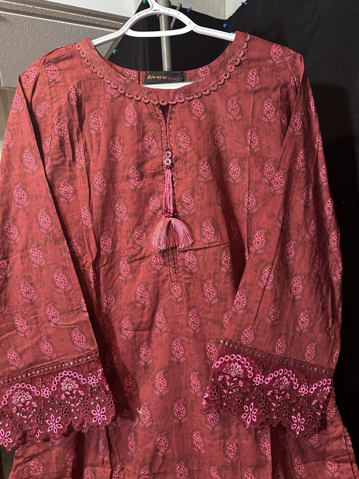 Riwayat Brand Embroidered Lawn/Cotton Shirt / Kurti – 1 Pc-Medium & Large -$22