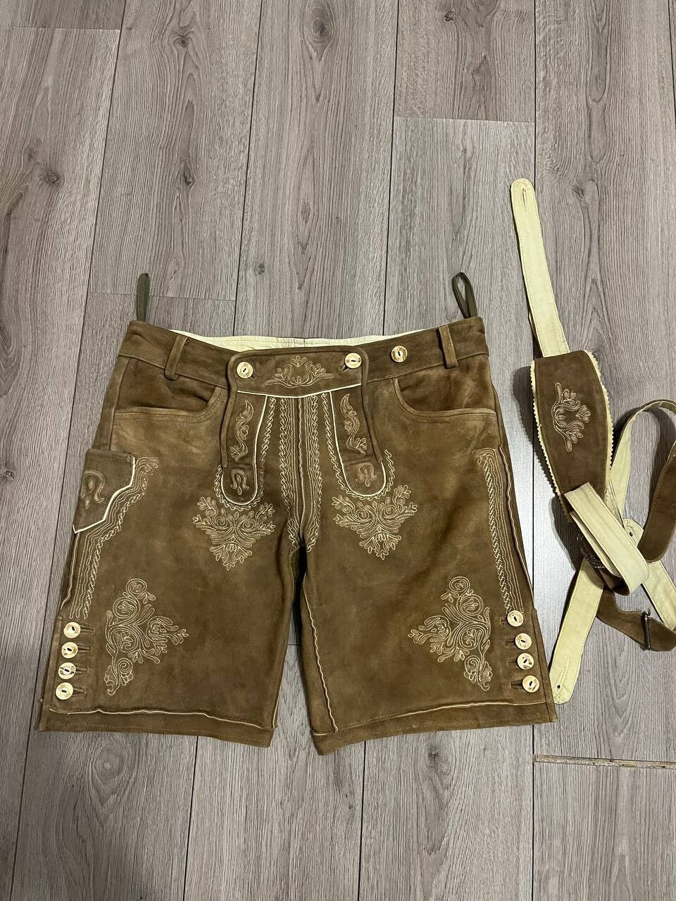 K&K Kaiserjäger Suede Lederhose Size 54 – Brown