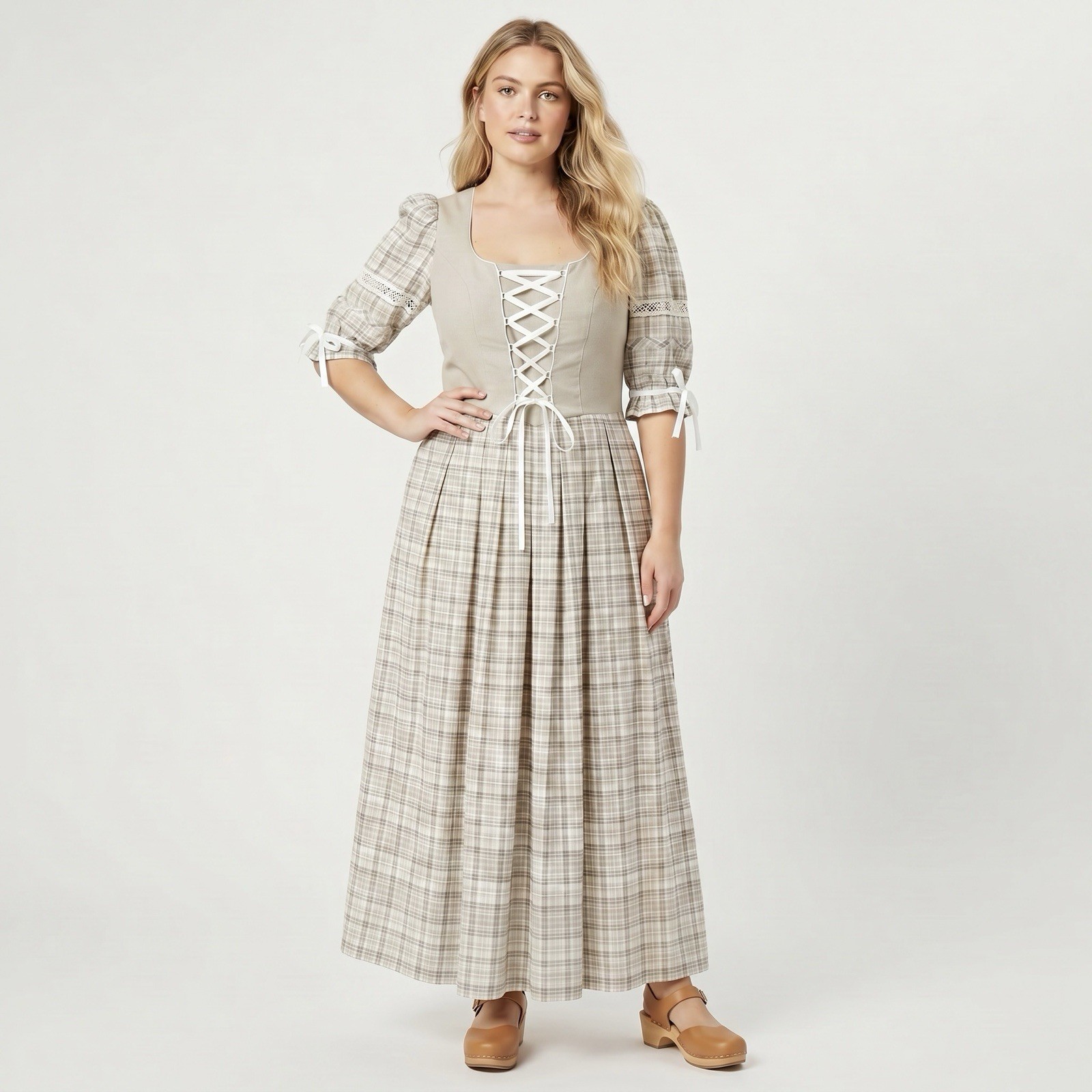 LANDHAUS Germany Prairie Dress Milkmaid Dirndl Traditional Size 10 Medium