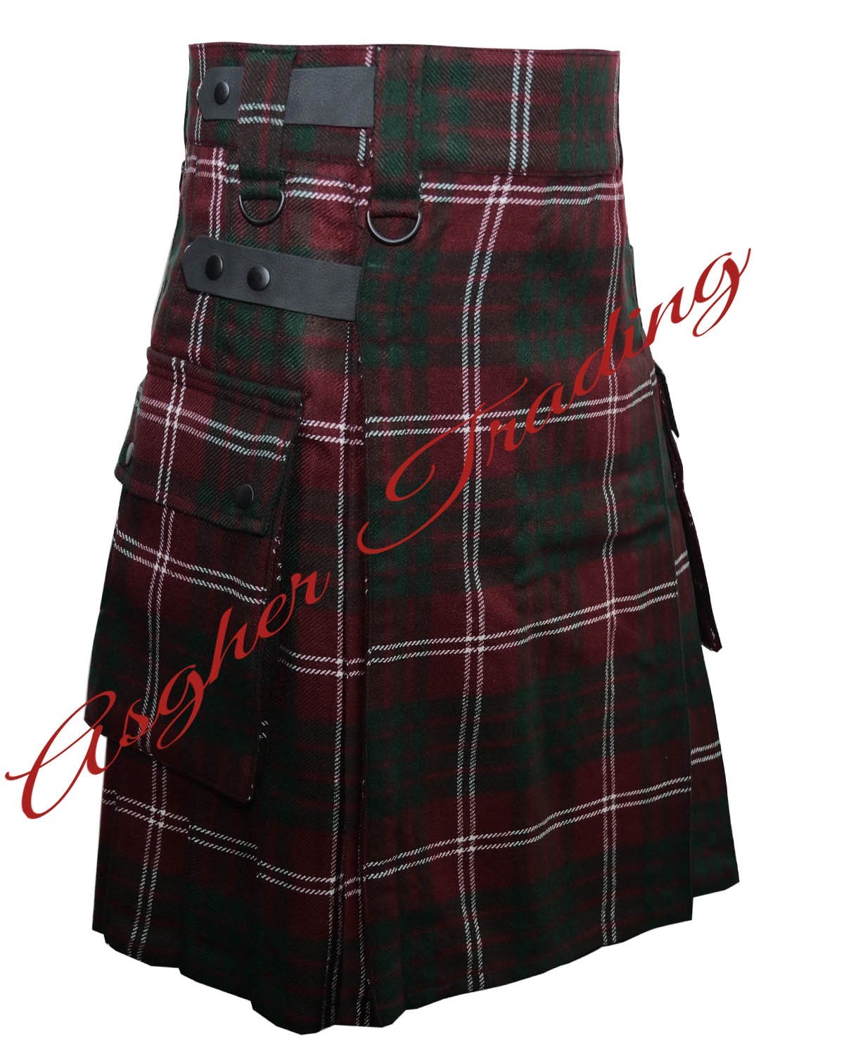 Scottish Handmade Clan Crawford Tartan Utility Kilt, Men’s Custom Size Kilts