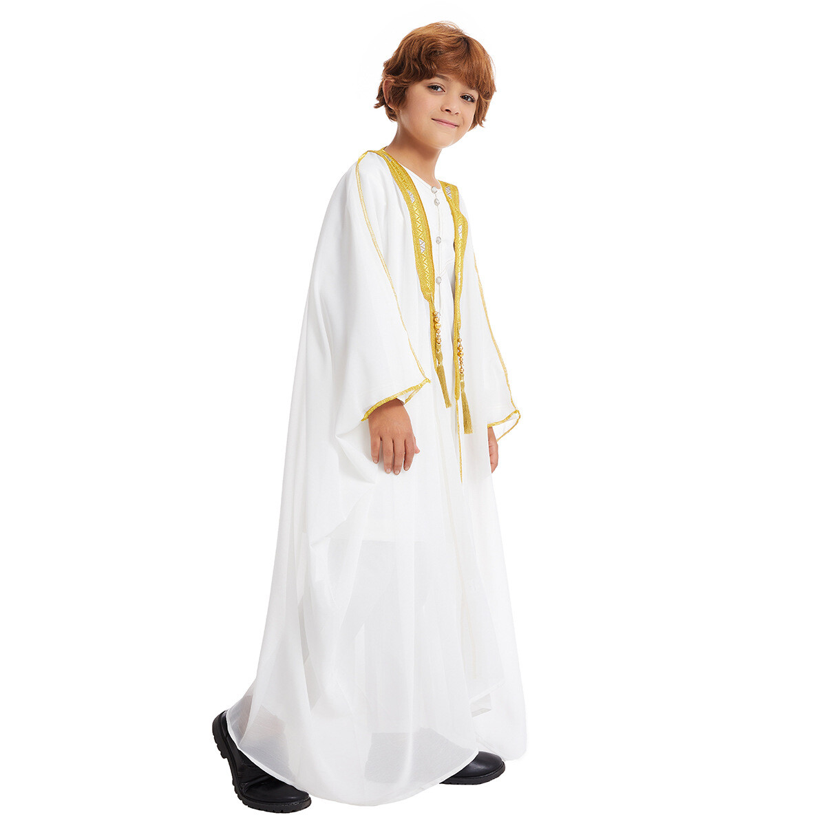 Muslim Children Kids Boys Dishdasha Thobe Kaftan Robe Islamic Abaya Saudi Jacket