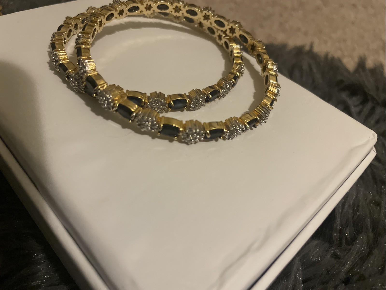 NEW Navy-blue-black Pakistani Indian Kangan /bangles (NEW). Fancy. Size Small
