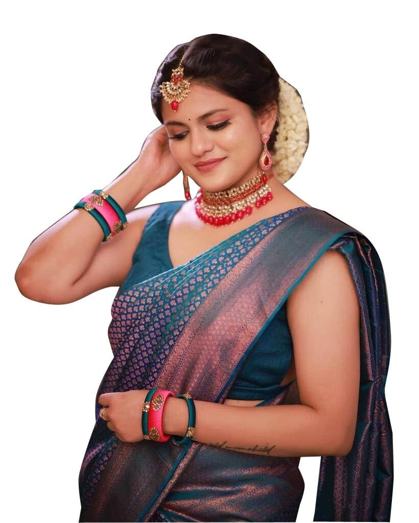 TRADITIONAL PARTY WEAR SOFT SILK INDIAN WEDDING WEAR KANJEEVARAM SAREE SARI