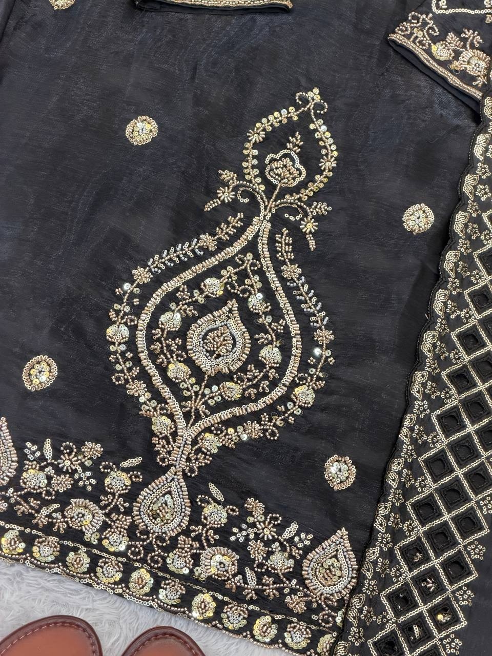 New Designer Silk Kurta Palazzo With Soft Net Dupatta For Party Wear
