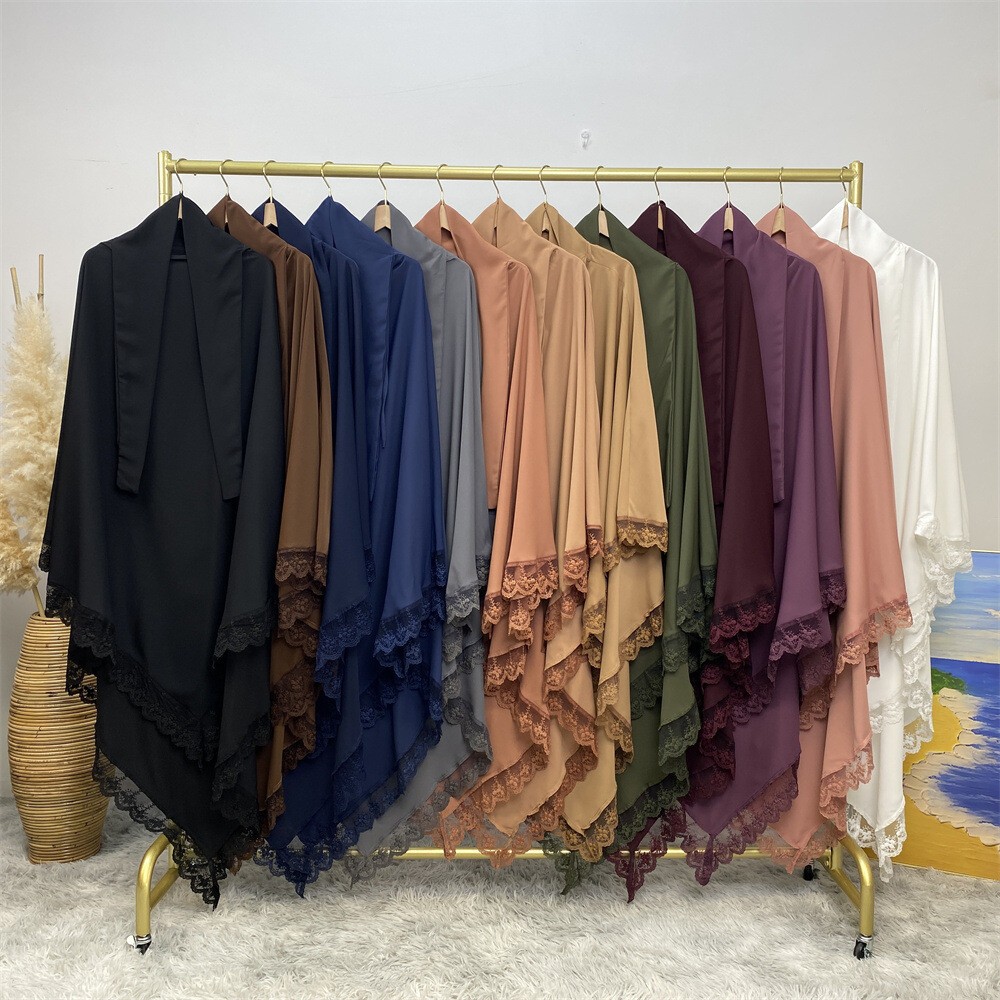 Muslim Women Overhead Khimar Prayer Garment Burqa Kaftan One Piece Hijab Top Eid