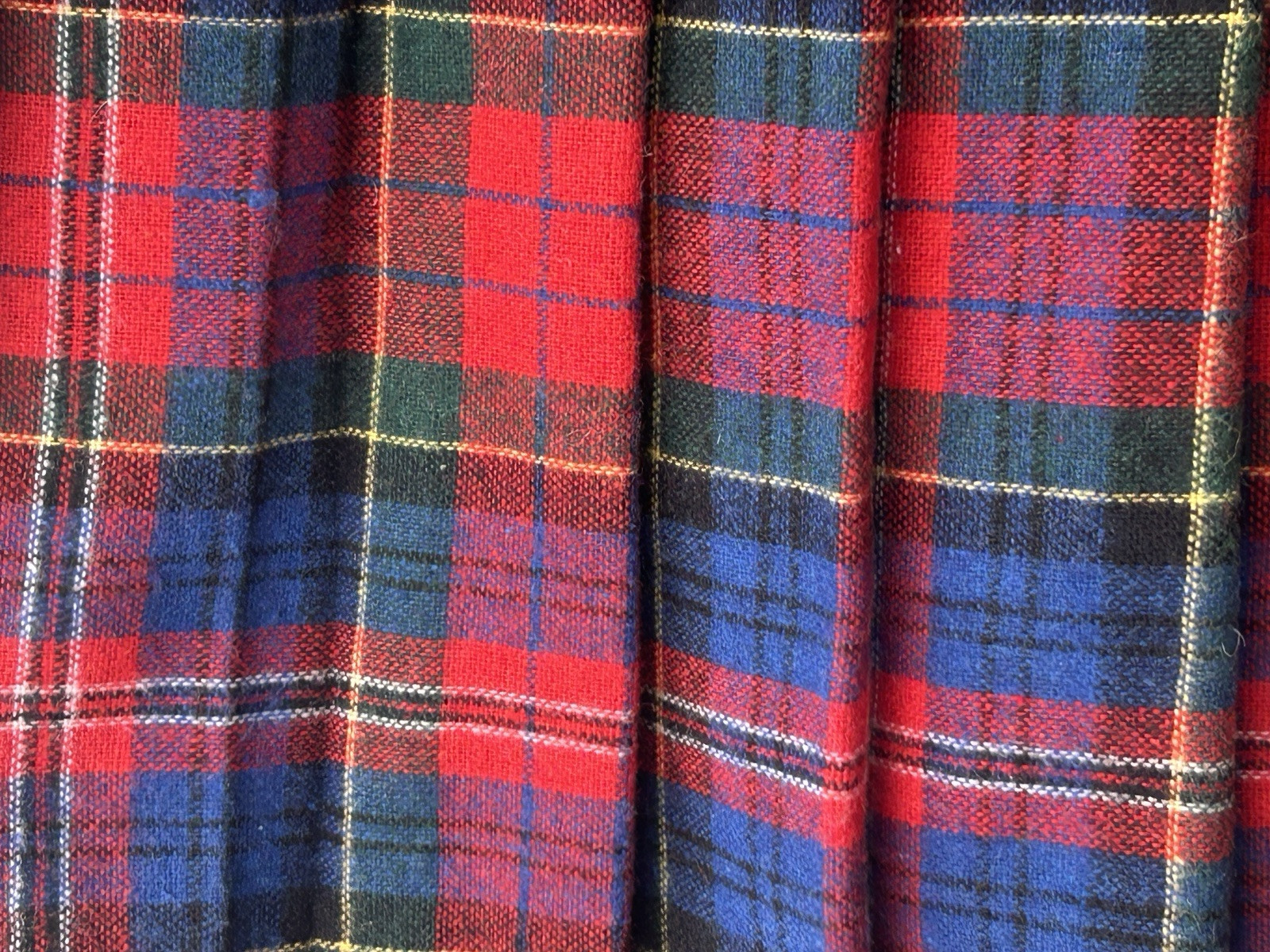 vintage highland kilt shulins woolen co plaid Fringed pleated pin womens New NOS