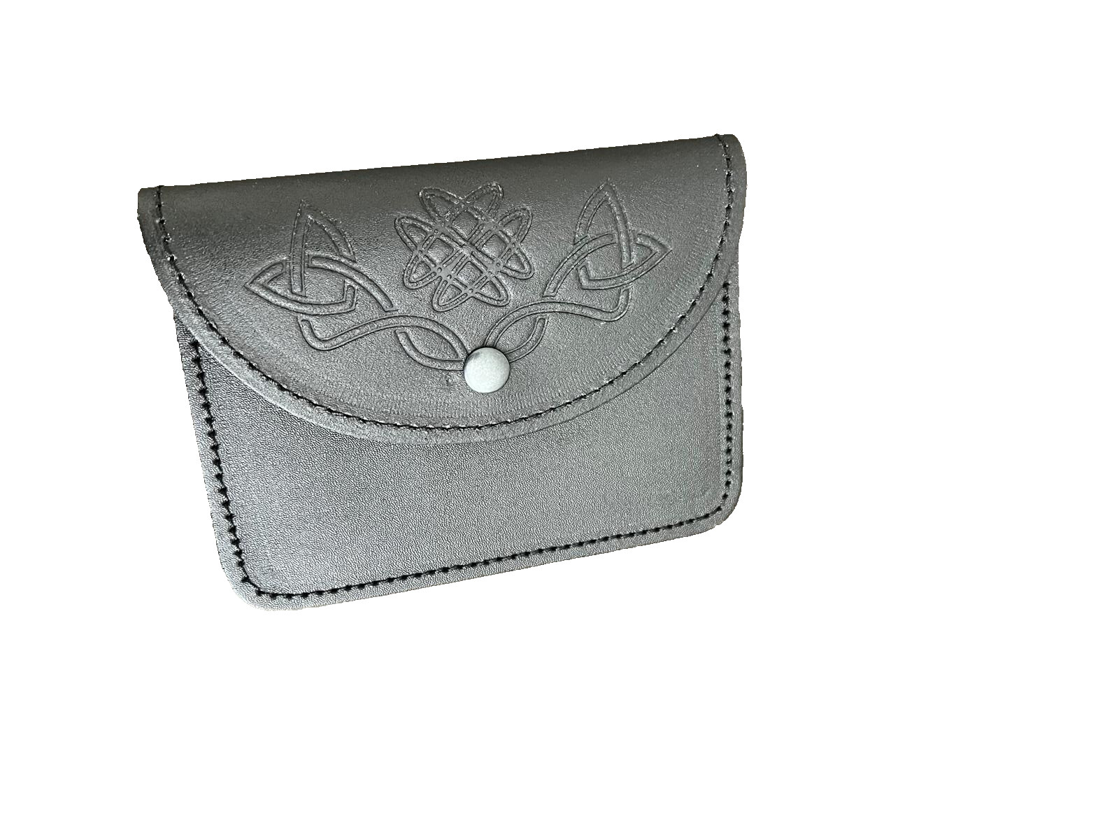 Pouch/Celtic Brand New Embossed Design Black Real Leather Embossed Kilt